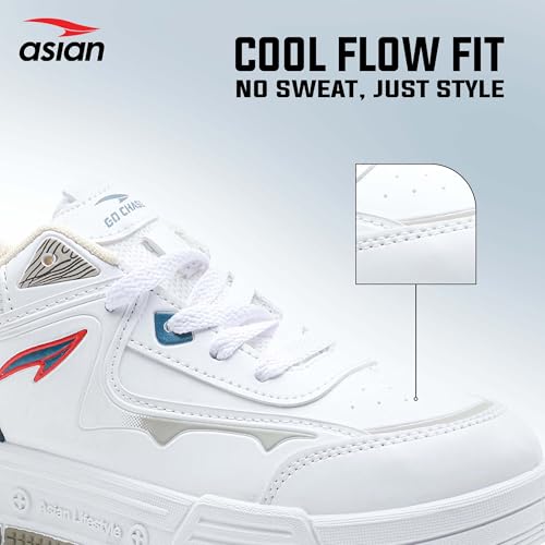 Image of ASIAN Lifestyle-02 Men's Stylish Sneakers | Comfortable Sporty Sneakers with PU Upper & Cushioned Insole | Ideal for Gym, Walk, Travel, & Casual Wear
