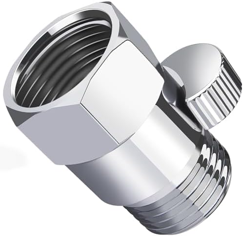 Brass Shower Flow Control Valve: Shower Head Shut Off Valve(Female and Male), MAYYAYA Water Flow Control Valves, for Handheld Shower Head or Bidet Sprayer- Handle Lever (Chrome)