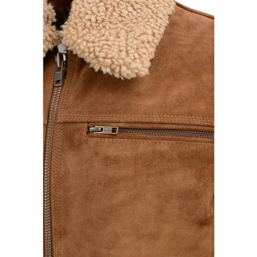 Milwaukee Leather Vintage SFM1818 Men's Classic Beige Suede Leather Fashion Coat Jacket w/Front Zipper Closure4