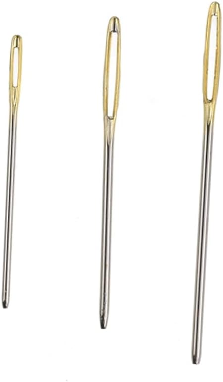 SEWOART 2sets Blunt Needles for Weaving Stainless Steel Knitting Needles with Storage Color Design for Easy Threading and Use for Sewing and Knitting Projects