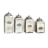 A&B Home Silver Mercury Glass Jars - Set of 4 - Silver