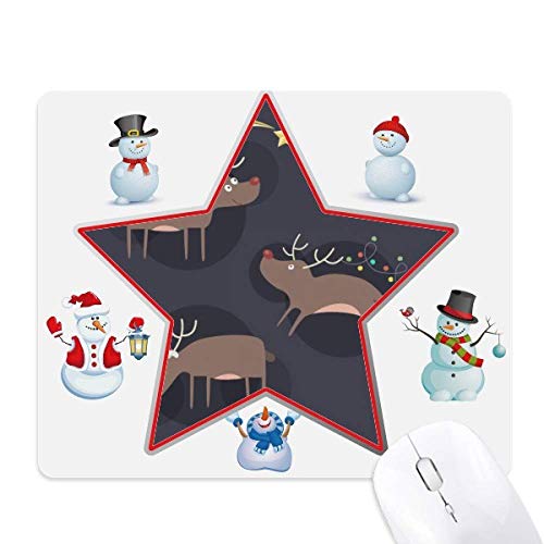 Tapis de souris renne de Noël bonhomme de neige tapis informatique étoiles fête