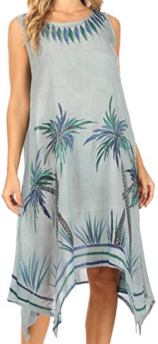 Robe d'été légère sans manches Sakkas Tinna style boho chic évasé