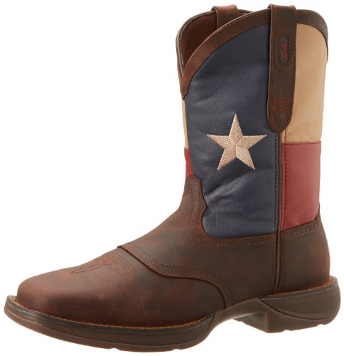 Durango Men's 11" Pull-On DB4446-M, Dark Brown/Texas Flag, 10 D US