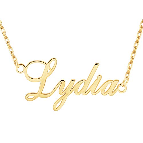 OBTIAN 925 Sterling Silver Personalized Name Necklace Customized with Name Adjustable Chain Name