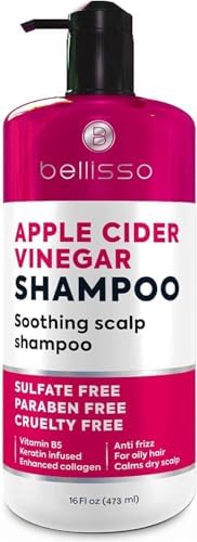 Apple Cider Vinegar Shampoo - Sulfate Paraben and Silicon Free Anti Dandruff Product for Women and Men - Deeply Moisturizing Formula - Dry Scalp Treatment for Oily Hair – Professional Grade Products
