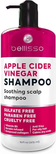 Apple Cider Vinegar Shampoo - Sulfate Paraben and Silicon Free Anti Dandruff Product for Women and Men - Deeply Moisturizing Formula - Dry Scalp Treatment for Oily Hair Professional Grade Products