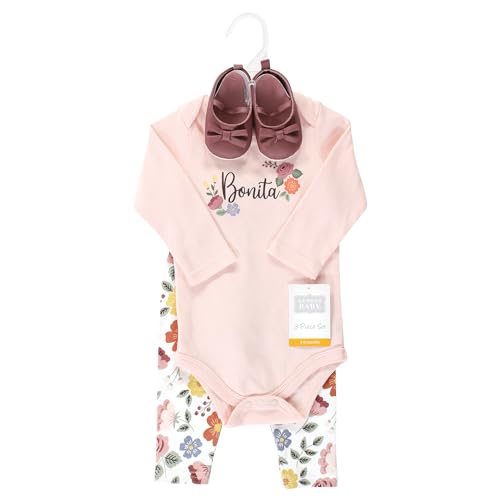 Image of Hudson Baby Unisex Baby Cotton Bodysuit, Pant and Shoe Set