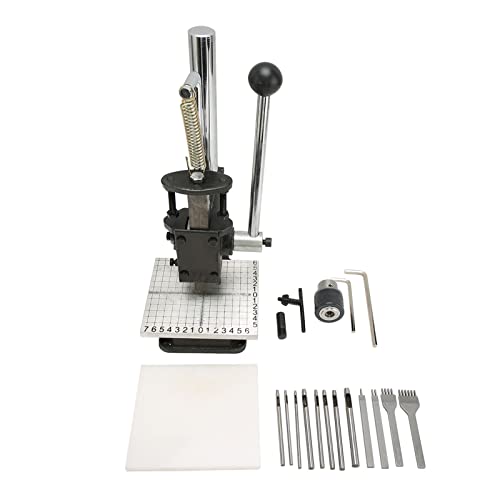 DIY Punching Tool, Hand Press Machine Labor Saving Heavy Cast Iron Construction Manual Punch Machine Hand Press Punching Tool