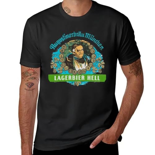 Augustiner Munich Beer...Lagerbier Hell T-Shirt Kawaii Clothes Blouse Plain t Shirts Men Black XL