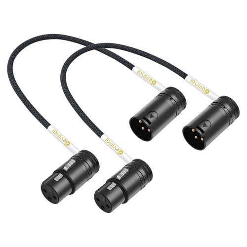 Câble XLR à angle droit rotatif ajustable profil bas mâle femelle 0,24m