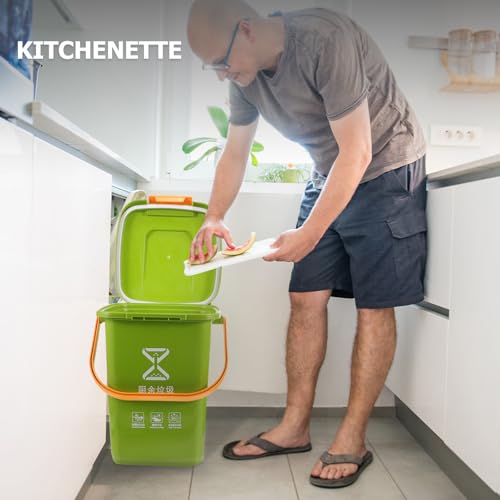 Bote de Basura ARTIBETTER 10l con Tapa y Filtro Verde miniatura 4