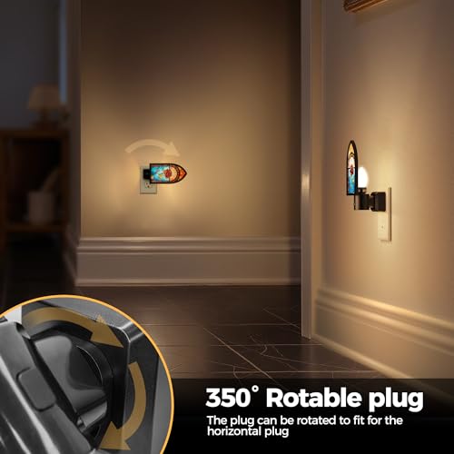 Image of Briignite Night Lights Plug into Wall, Gothic Night Light Vintage Style, Adjustbale Brightness, LED Warm White 3000K Nightlight with Auto On Off Light Sensor, Bathroom, Bedroom, Hallway, 2 Pack