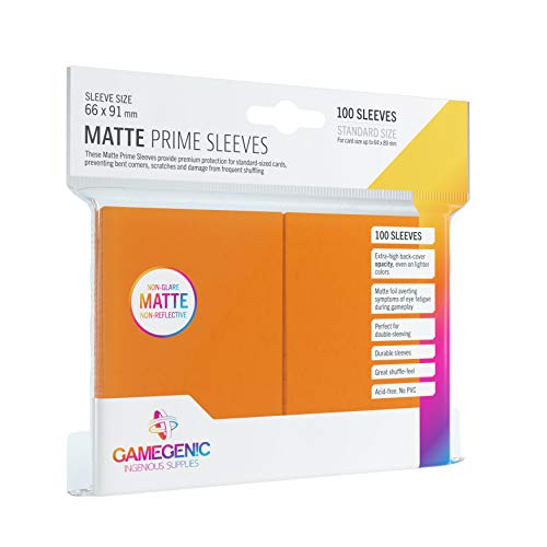 Gamegenic Ggs11035Ml Matte Prime Sleeves (100-Pack), Orange