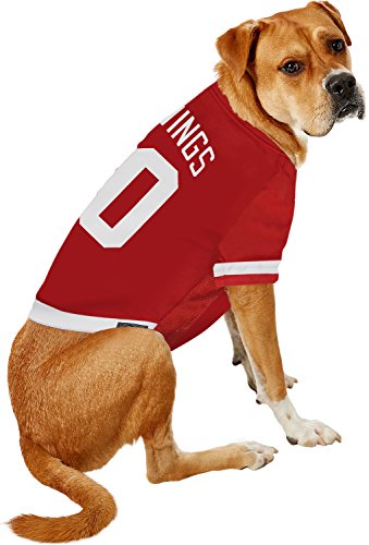 Image of NHL Detroit Red Wings Jersey for Dogs & Cats, Small. - Let Your Pet Be A Real NHL Fan!