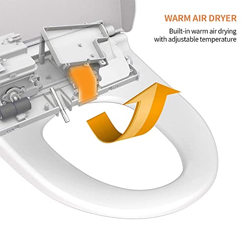 Linklife Bidet Toilet Seats Toilet With Remote Control,Led High-Definition Display, Smart Power Saving, Heated Seat And Warm Water (Elongated) #TOP4