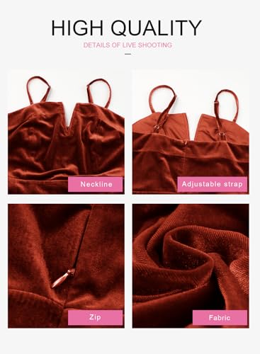 BLENCOT Sleeveless Velvet Jumpsuits For Women V Neck Spaghetti Straps Wide Leg Long Pants Dressy Rompers Winter Overalls Flamingo S