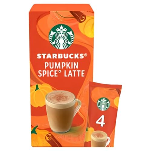 Image of Starbucks Pumpkin Spice Latte Mix | Creamy & Spiced Limited Edition | 4 Sticks /Portions | Instant Coffee Drink | 96g By COUGAR - (Imported UK)