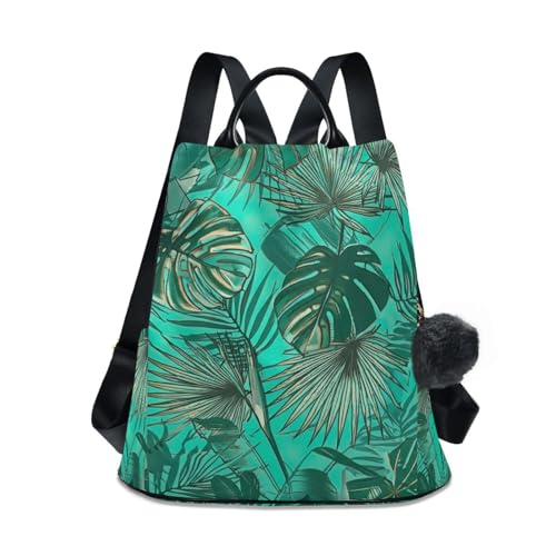 Sac de voyage avec pompon et motif tropical vert pour escapades citadines