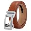 Light Brown Belt Silver Buckle Men
