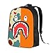 Kids Backpack, Camouflage Shark Mouth Backpack Back to School Book Bag Laptop Backpack for 4-12 Years Old Boys, Girls, School, Travel, Work, 17 Inch (Camouflage-1)