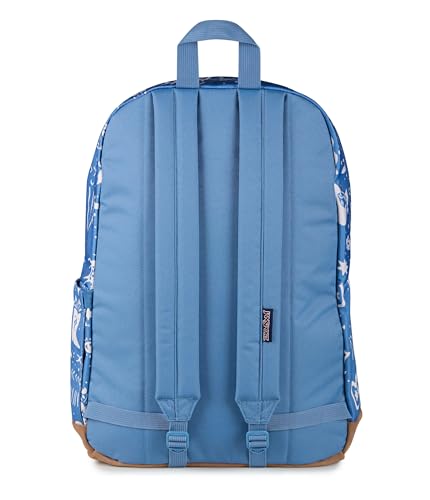 Image of JanSport Right Pack Backpack - Durable Daypack with Padded 15 inch Laptop Sleeve, Spacious Main Compartment & Integrated Water Bottle Pocket - Yeehaw And Horses Elemental Blue /Cream