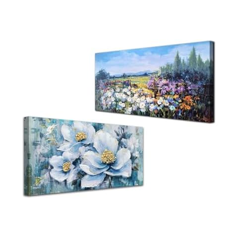 Wall Art canvas decor flowers painting large picture print, textured artwork decor Cover