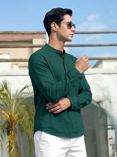 Image of ROYALSCOUT Men's Cotton Blend Full Sleeve Kurta Shirts Pack of 1 Designed for Festive Moments, Cultural Functions, or Casual Gatherings