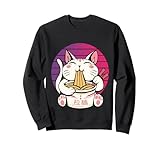 Felice gatto amante del ramen noodle slurp fortuna