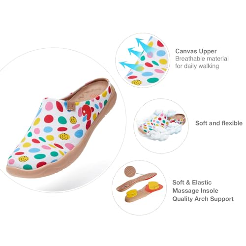 Image of UIN Slipper Woman Travel Art Painted Shoes Wide Toe Casual Home Slip On Mules Malaga