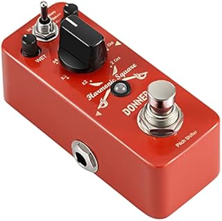 Donner Octave Guitar Pedal, Harmonic Square Digital Octave Pedal Pitch Shifter 7 Shift Types 3 Tone Modes Sharp Detune Flat True Bypass