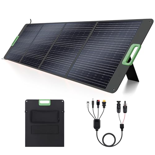 200W High Efficiency ETFE Foldable Solar Panel for Portable Power Station, IP65 Waterproof Solar...