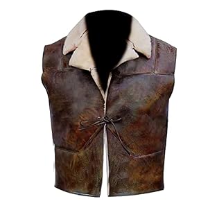LP-FACON Clint Eastwood Cowboy Heren Vest – Bruin Lederen Vest Heren – Heren Bovenkleding Western Cowboy Vest