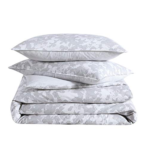 Ropa de cama Queen gris Kenneth Cole: juego de edredón de algodón suave 7