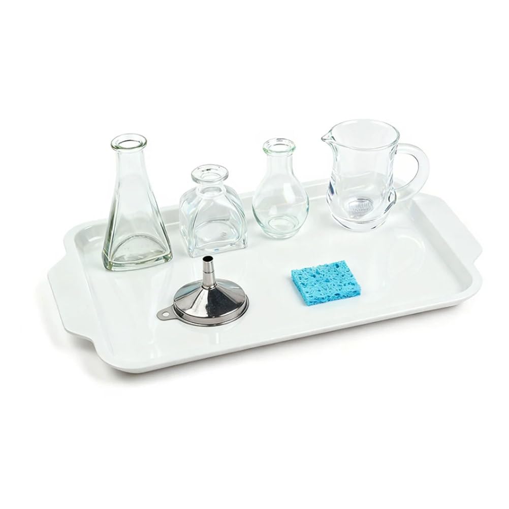 ttnmrc Montessori Pre-Liquid Pouring Work Set, 1-to-3 Glass Bottle Transfer Kit with Stainless Steel Funnel & Cleaning Sponge
