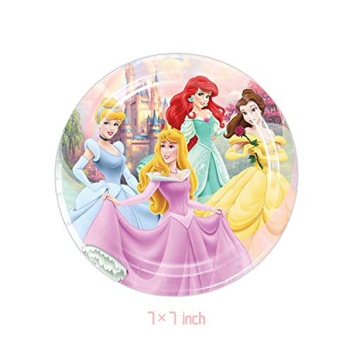 40Pack Princess Party Supplies Set Include 20 Plates, 20 Napkins For The Princess Birthday Party Decoration #TOP1