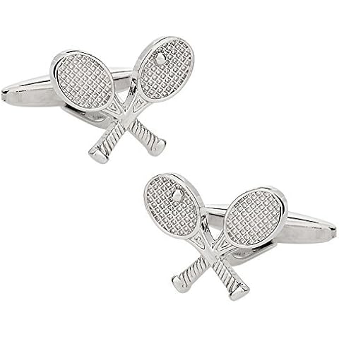 Unique Silver Tennis Racquet Cufflinks Set Cover