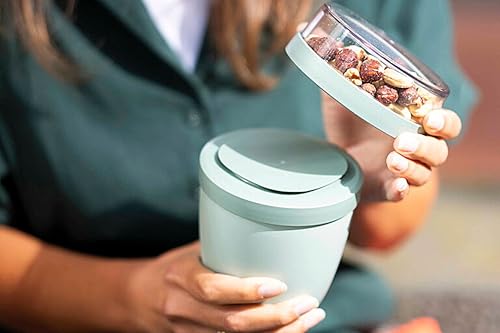 Foto von Mepal | Lunchpot Ellipse Mixed | Vivid Mauve + Nordic Sage | Müslibecher to go | Unterteilung für Joghurt & Müsli | 500 ml + 200 ml | Geeignet für Gefrierschrank, Mikrowelle & Spülmaschine