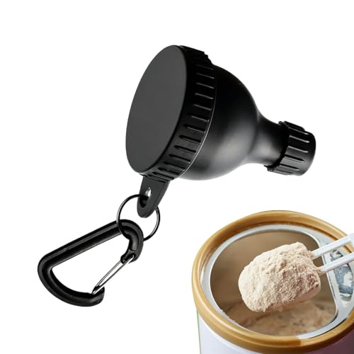 Protein Powder Container - 50ml Portable Leak Proof Supplement Storage Funnel, Mini Proteins Scoop Dispenser Box, Travel Fitness