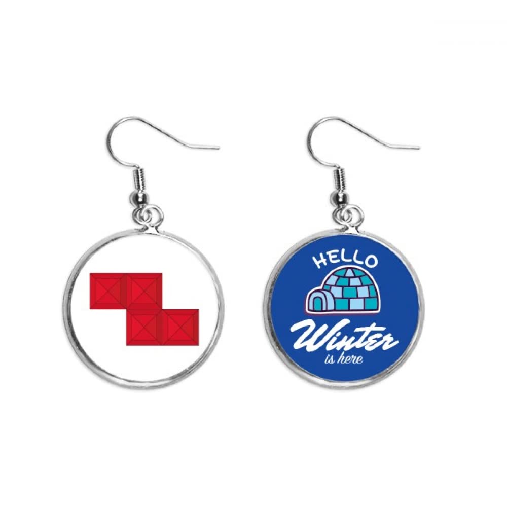 Pendientes de bloque rojo con cuelgue ergonómico anti tirones 5