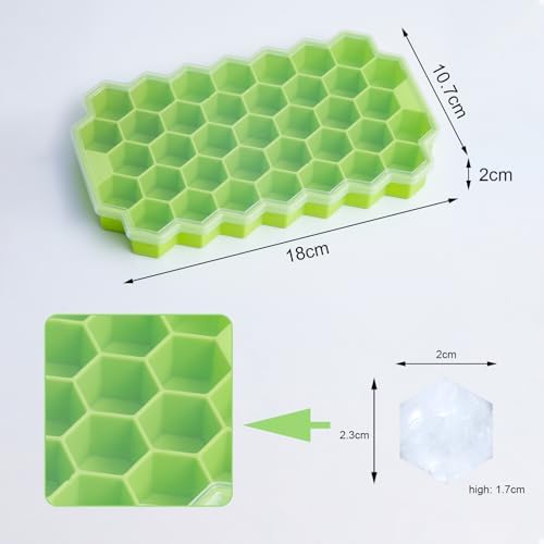 Bandejas para cubitos de hielo hexagonales verdes miniatura 3