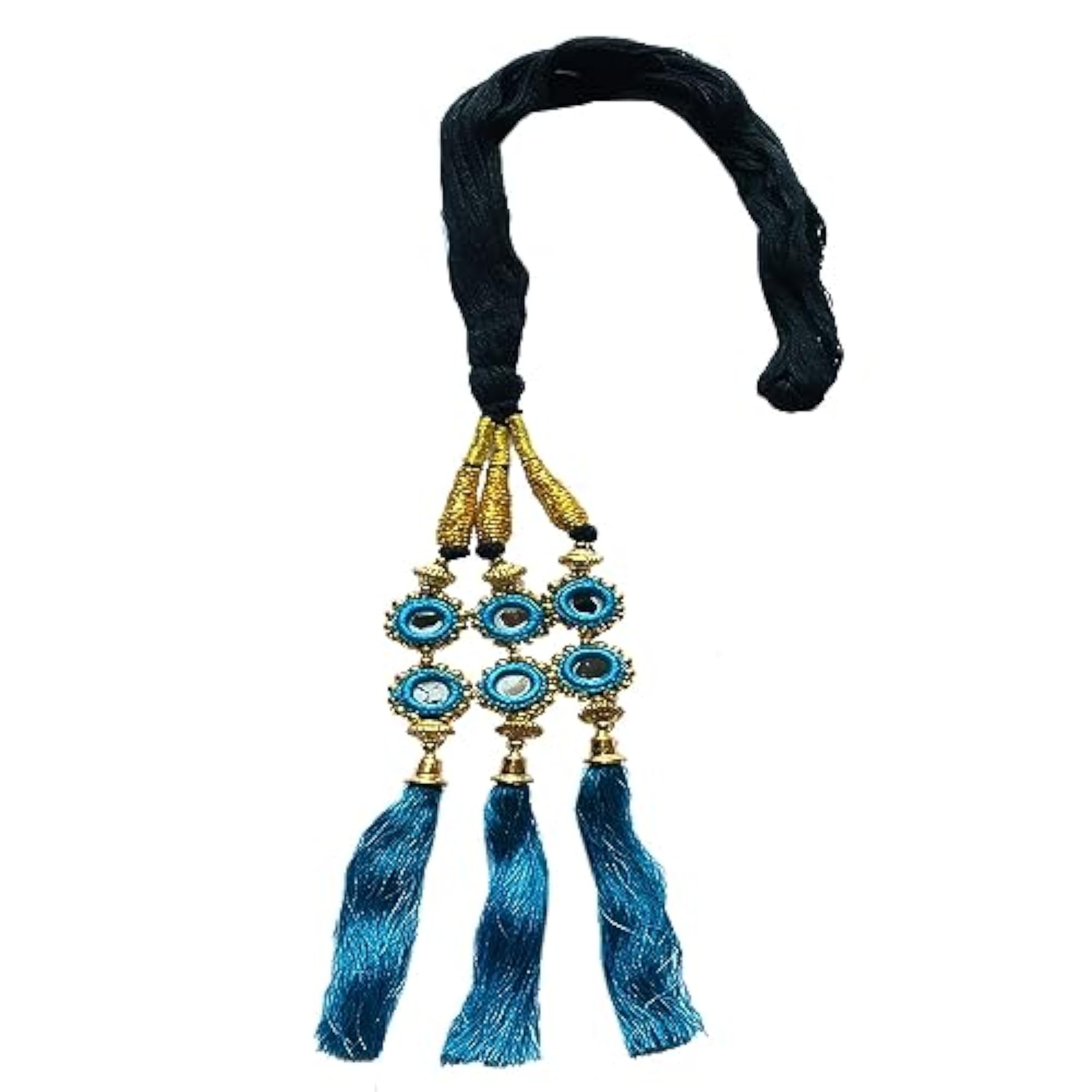 StayBuy Punjabi Parandi Hair Extensions, Sky Blue