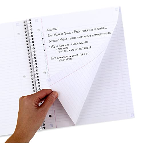 Five Star Spiral Notebook + Study App, 1 Subject, College Ruled Paper, 11" x 8-1/2", 80 Sheets, 1 Count (820088FM)