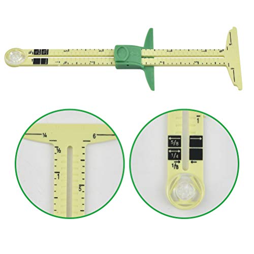 FOCCTS 5-in-1 Sewing Ruler Tool, Sewing Gauge Ruler as T-Gauge, Hem Gauge, Seam Allowance, Buttonhole Spacer and Circle Compass Sliding Gauge Measuring for Beginner Work - Thumbnail 2