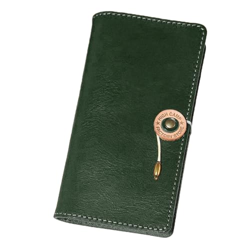 HIGHCAMP iPhone17 対応 ケース 手帳型 コードクローズ 紐 本革 栃木レザー スマホケース アイフォン17 耐衝撃 日本製 ハンドメイド グリーン