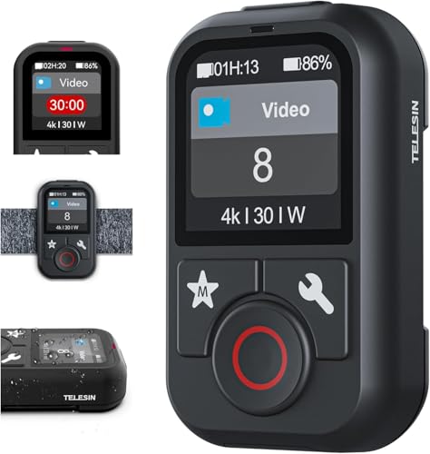 Telesin Mando a distancia inalámbrico inteligente WiFi de 60 metros para GoPro, pantalla LCD a color, impermeable, incluye brazalete deportivo, compatible con Go Pro 13 12 Black Max Mini GoPro Action