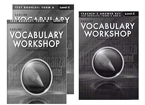 Vocabulary Workshop Test Booklet Form A,B Enriched Edition with Teacher's Answer Keys Level C