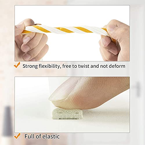 Weather Stripping Self Adhesive Foam Tape Window Door Draught Excluder SoundProof Weather Strip Tape Seals for Gap Seal,2 Seals, Total 6M Long White