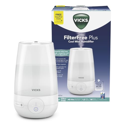 Vicks Filter-Free Plus Cool Mist Humidifier for Medium Rooms, 1.2 Gal Tank - image 1