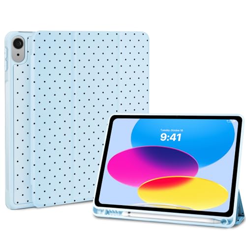 Fycyko Compatible with iPad (A16) 11th Generation 11 Inch 2025 Case, Slim Stand Cover for iPad 10th 10.9 Inch 2022 with Pencil Holder, Cute Polka Dot Aesthetics Design Protective Cover-Blue by Fycyko - Used condition - US$20.48